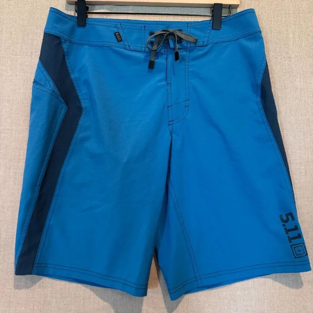 5.11 Tactical Blue Board Shorts Men’s 32 Swim Trunks Surf Outdoor Quick Dry